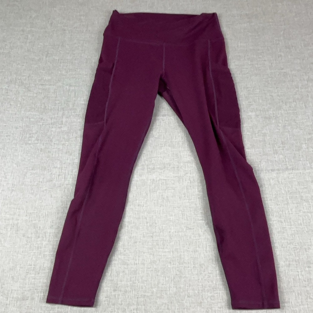 Fabletics PowerHold Leggings Womens Small Purple Ankle Pockets Yoga Gym Pants